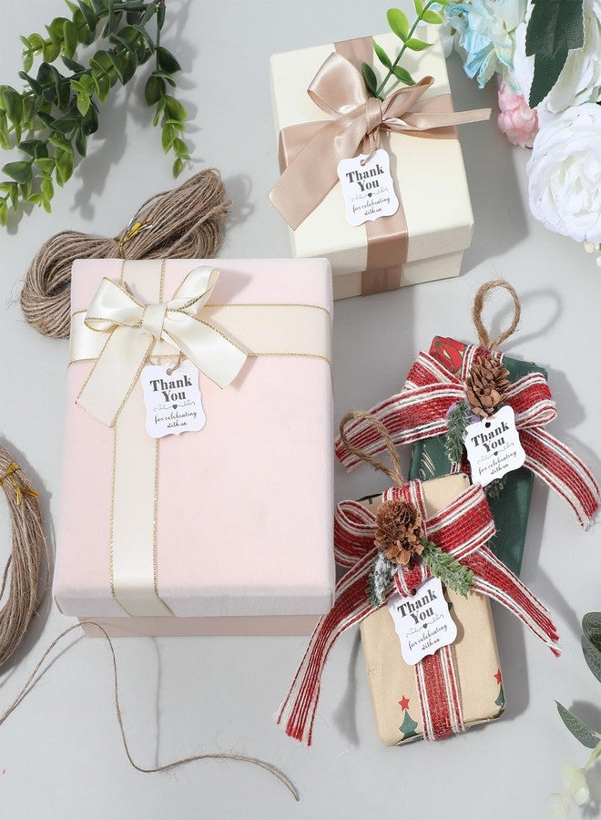 Matwsec 200 PCS Thank You Tags with String, White Thank You Gift Tags for Party Favors Presents Weddings, Bridal and Baby Showers Birthdays Invitation 1.18 X 1.18 Inch - Image 3